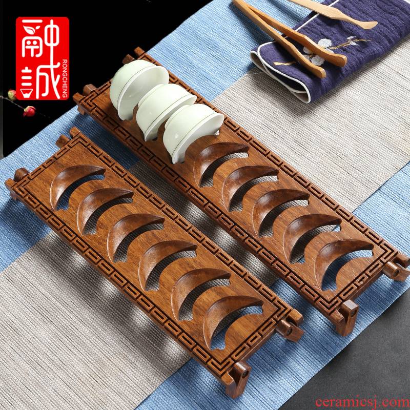 Ebony receive cup rack single solid wood drying shelf crossover vehicle cup tea set waterlogging under caused by excessive rainfall cup tea accessories