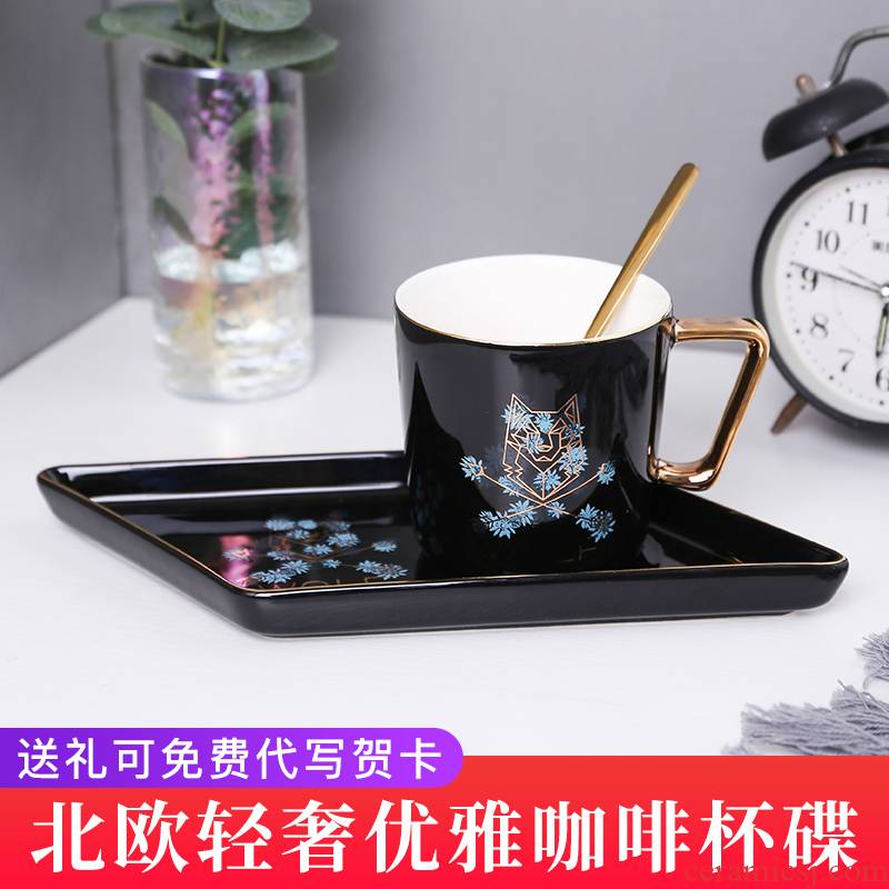 E best cup of coffee mugs breakfast of milk cup ceramic keller with spoon, picking cups of creative move trend