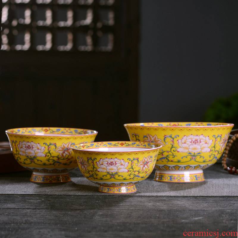 Jingdezhen ceramic household ceramic rice bowl of noodles in soup bowl bowl of Chinese high antique bowl tableware longevity bowl of custom