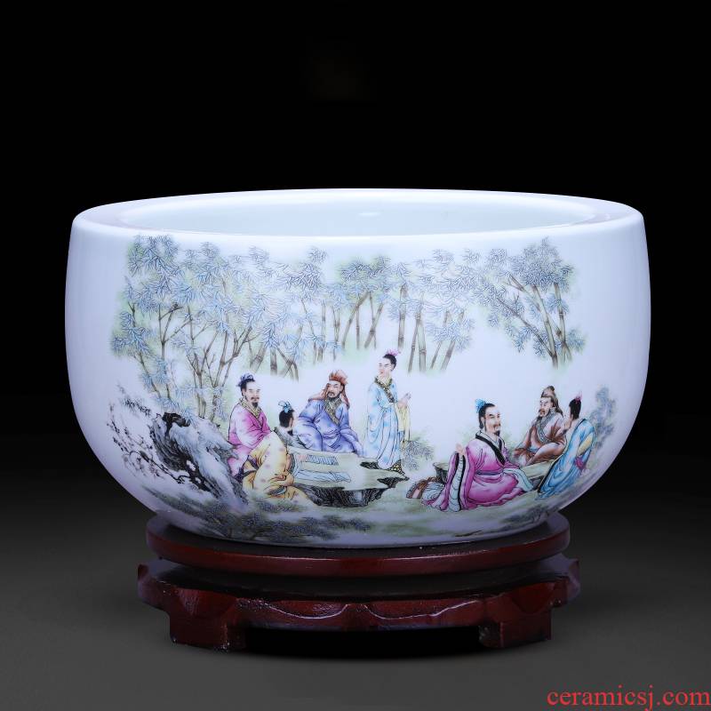 Jingdezhen ceramics aquarium tortoise cylinder feng shui plutus cornucopia of Chinese style home sitting room adornment is placed