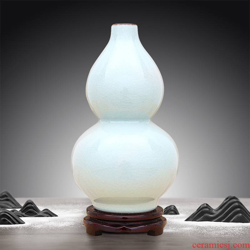 Jingdezhen ceramics archaize azure crackle vase furnishing articles sitting room flower crafts dried flower decoration bottles