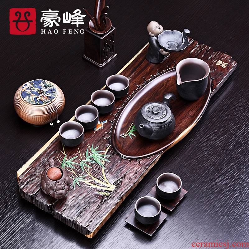HaoFeng whole black rosewood purple sand tea tray was kung fu tea set home tea tea sets tea saucer