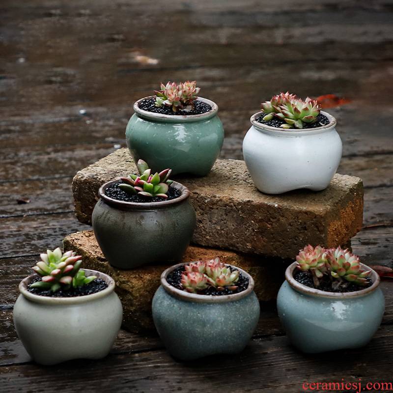 Hu, the flowerpot, lovely 6 suit combination fleshy flower pot wholesale ceramic creative move small fleshy flower pot