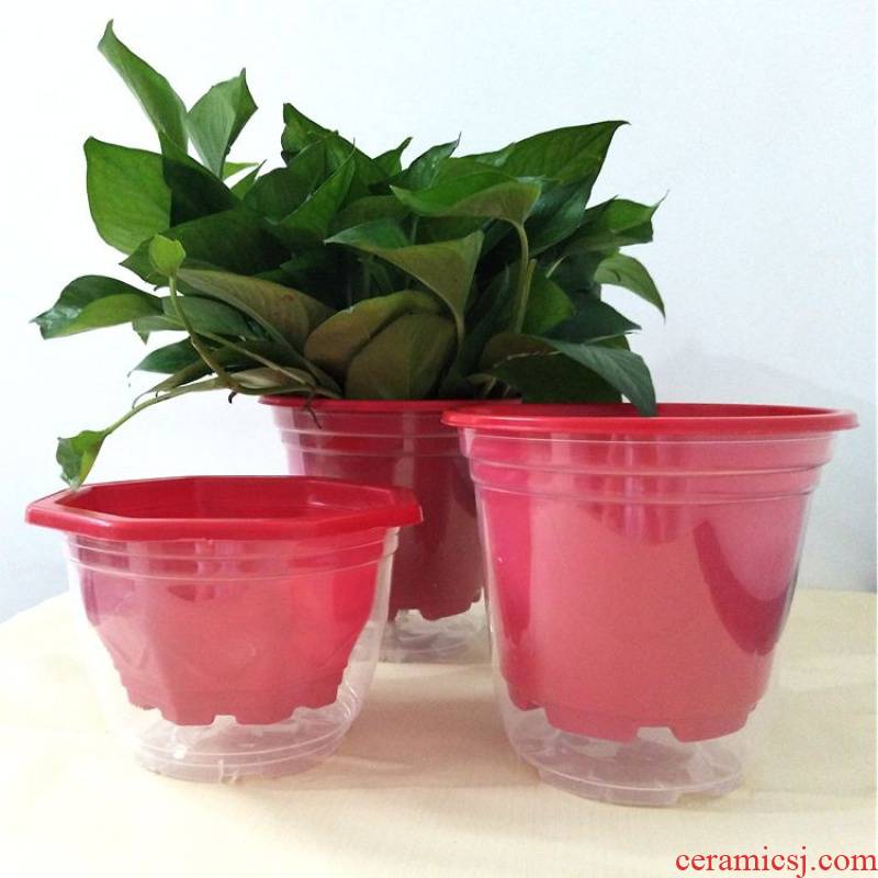 Other automatic suction pot lazy more transparent water basin set of potted circular plastic base