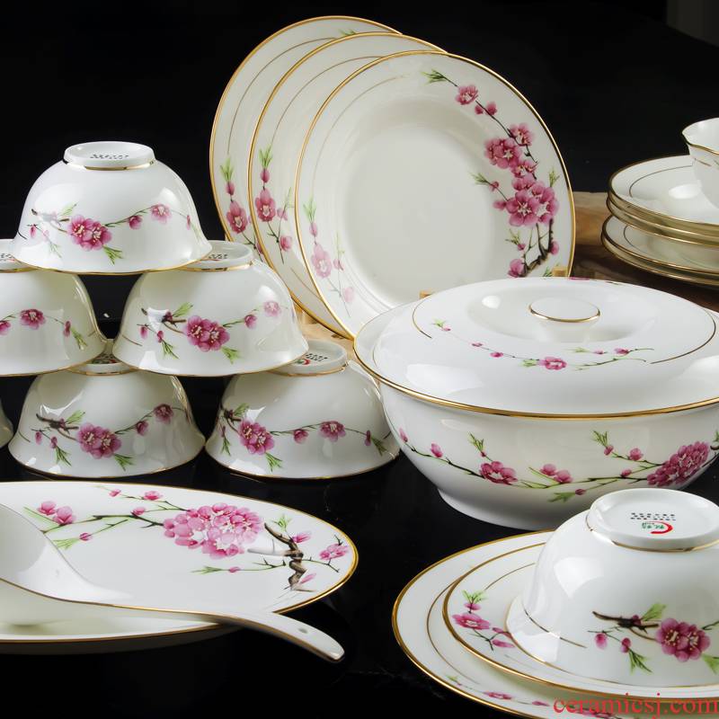 Jingdezhen Chinese ipads porcelain tableware suit high - grade household ceramics up phnom penh dish bowl plate combination gift set