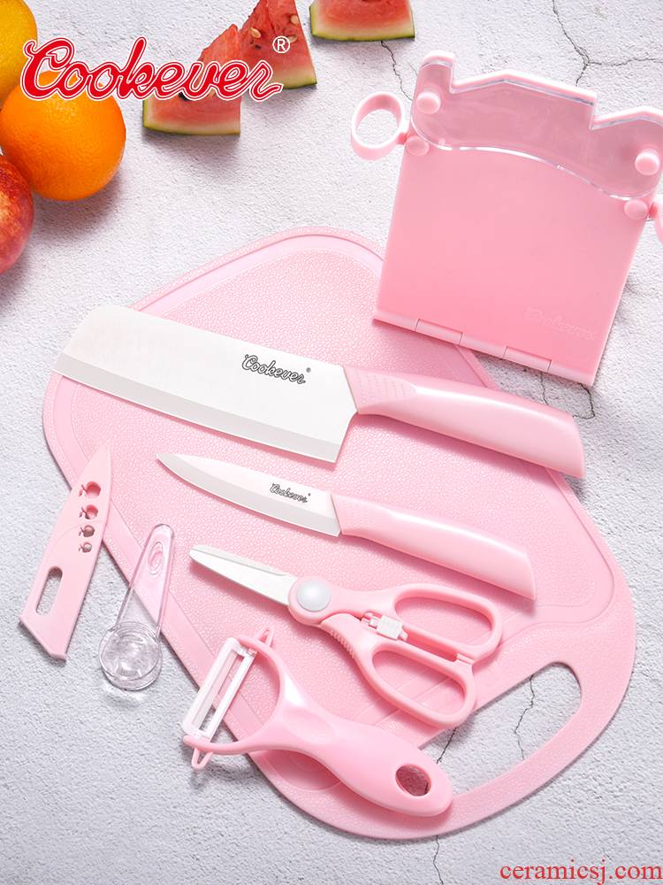 Cookever children see tool suit baby's tool ceramic knife baby home kitchen knife cutting board