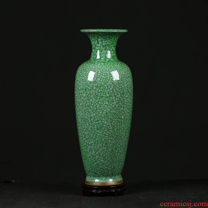 Jingdezhen archaize large jun porcelain vases, flower arranging is new Chinese style ice crack ceramic TV ark place vase sitting room