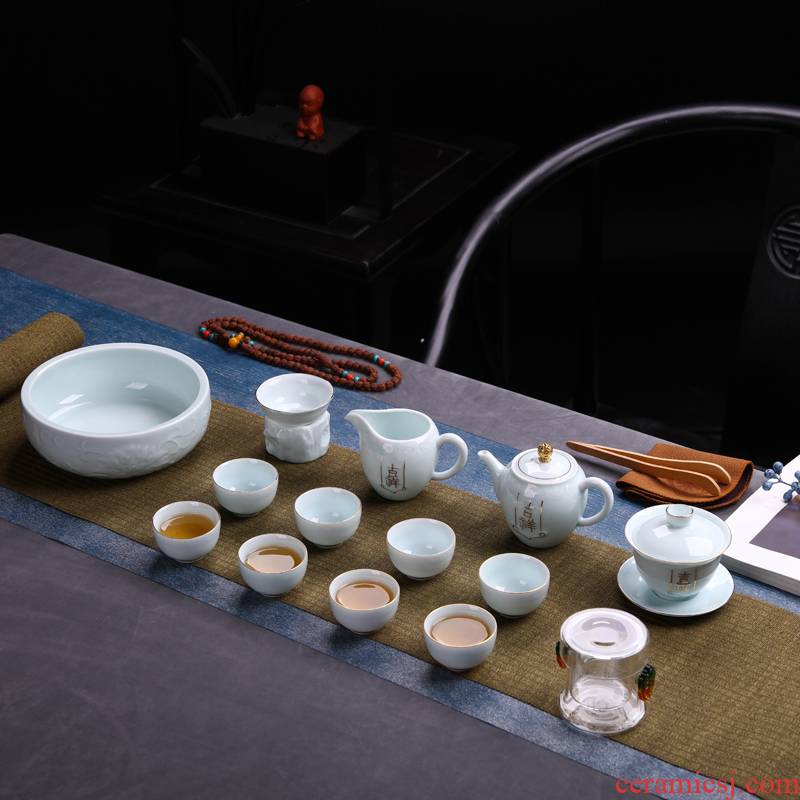 Jingdezhen ceramic household utensils suit fashion fancy teapot tea accessories auspicious up phnom penh tea set
