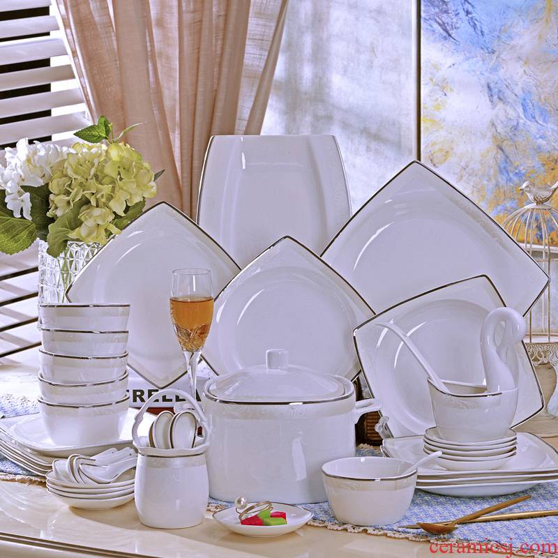 58 skull porcelain tableware suit dishes European household contracted ceramic tableware tableware dishes suit a gift package