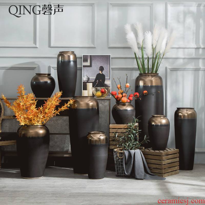 Large vases, I and contracted Nordic European ikebana furnishing articles villa living room window of jingdezhen ceramic flowers