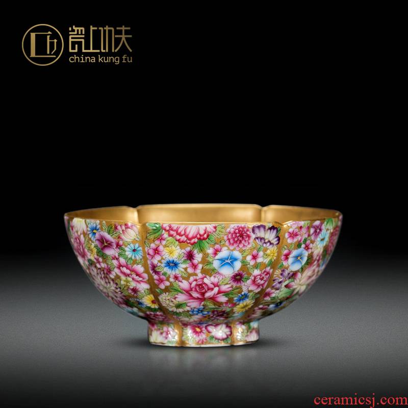 All hand colored enamel than the pattern sample tea cup kung fu tea masters cup of jingdezhen ceramic cups customization