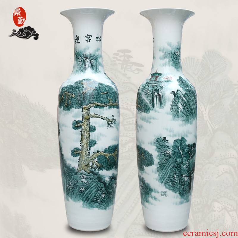 419 jingdezhen ceramics of large vase manual hand - made guest - the greeting pine hotel furnishing articles sitting room decorative vase