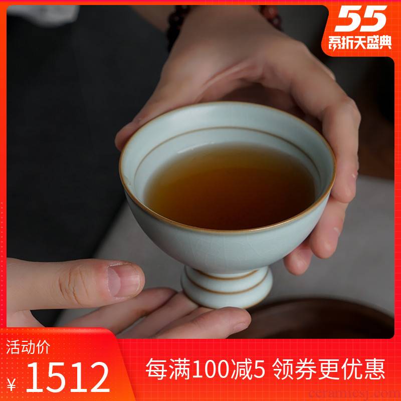 Manual master your up tea tea cup single CPU, celadon teacup Chinese large - sized high retro jingdezhen ceramics