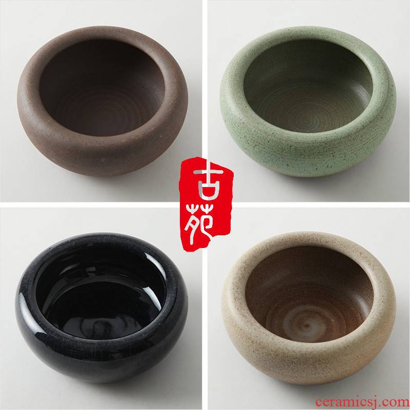 Purple sand pottery and porcelain tea wash cup for wash writing brush washer wash bowl of tea in hot water coarse pottery building large variable tea set