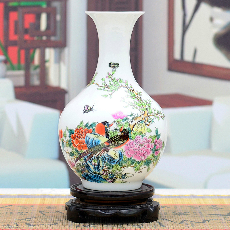 Small classical jingdezhen ceramics powder enamel vase handicraft furnishing articles sitting room home wine ark, adornment ornament