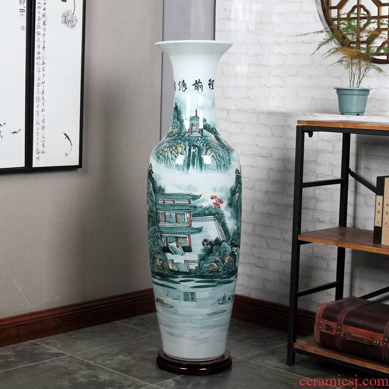 Jingdezhen ceramics of large vases, hand - made of blue and white porcelain hotel opening gifts sitting room adornment is placed