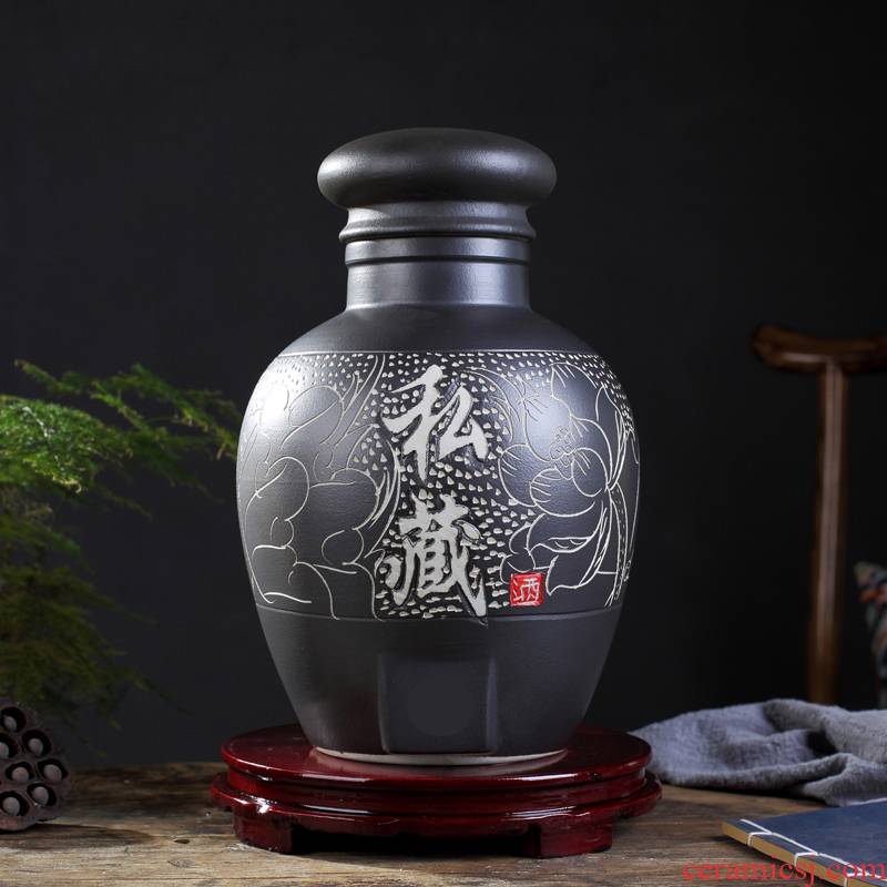 Special ceramic household mercifully wine jar sealing 20 jins of jingdezhen 50 kg bottle tap save how it wine