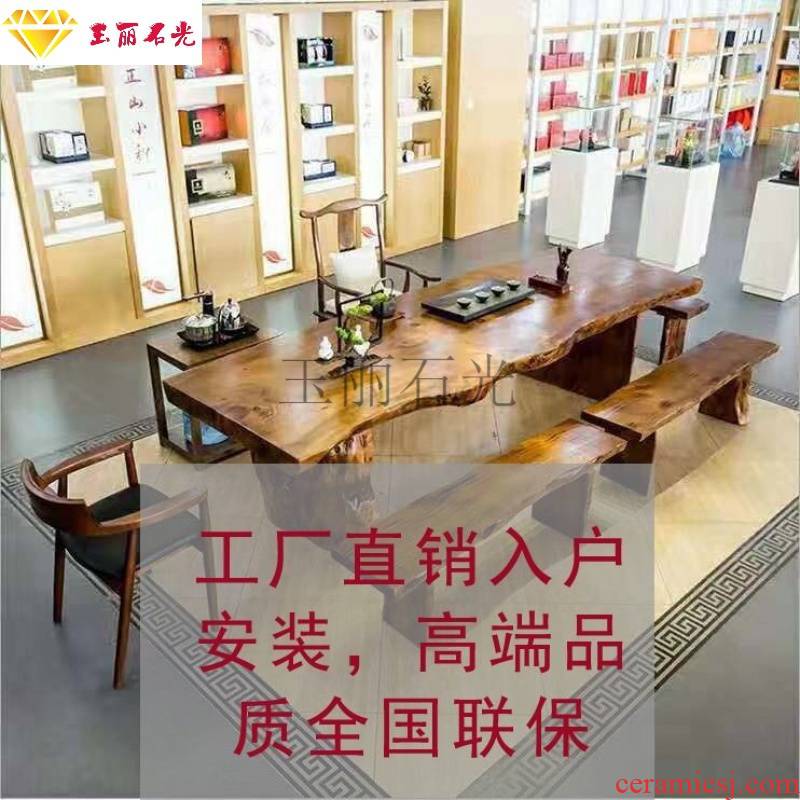 New Chinese style tea set log tea table plate kung fu tea table contracted zen style cafe tables and chairs the combination living room