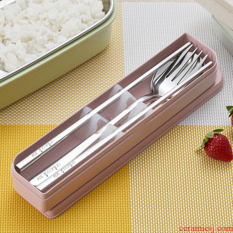 Onlycook304 portable stainless steel tableware chopsticks spoons sets antiskid chopsticks spoons student travel cutlery boxes