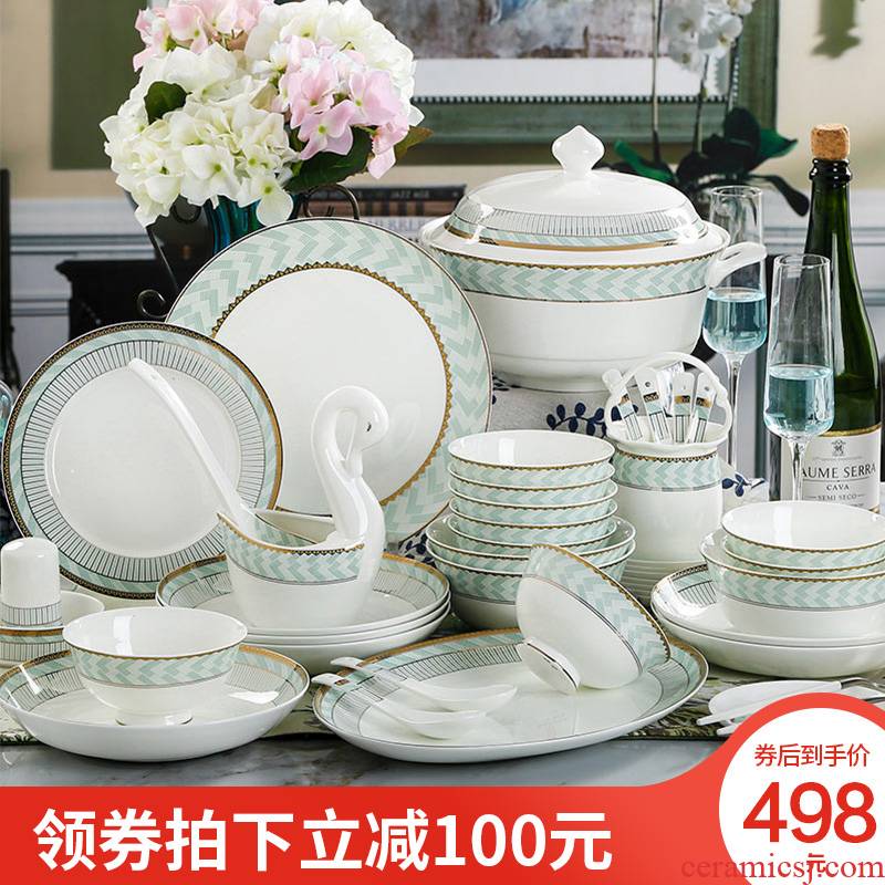 Orange leaf ipads porcelain tableware dishes suit household European - style combination notes in jingdezhen ceramics Chinese dishes chopsticks