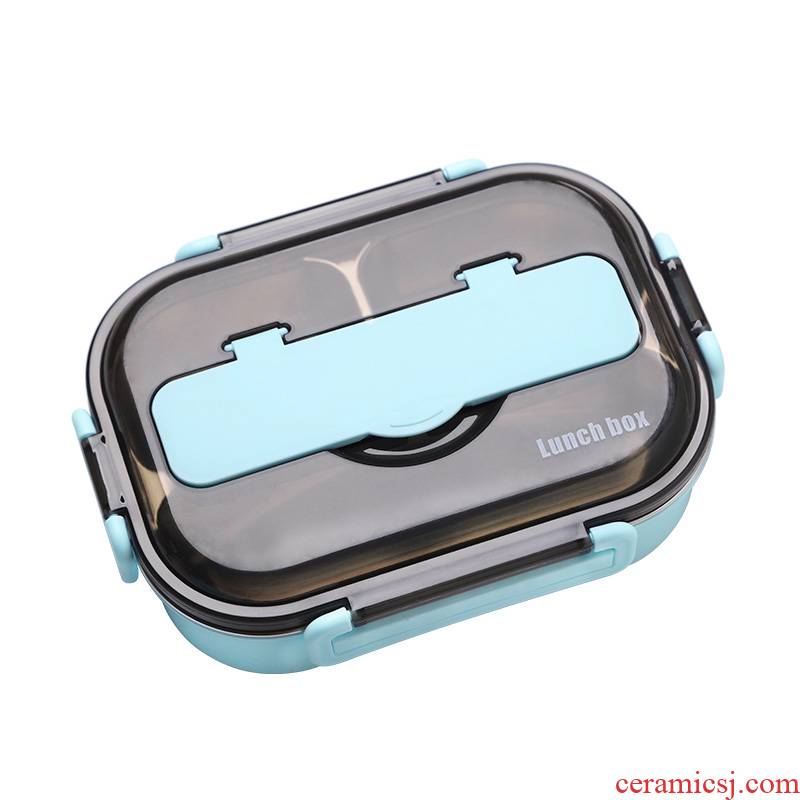 Plate portioned lunch box office worker pupil iron thermal insulation steel special children 's lunch boxes with cover with the dishes