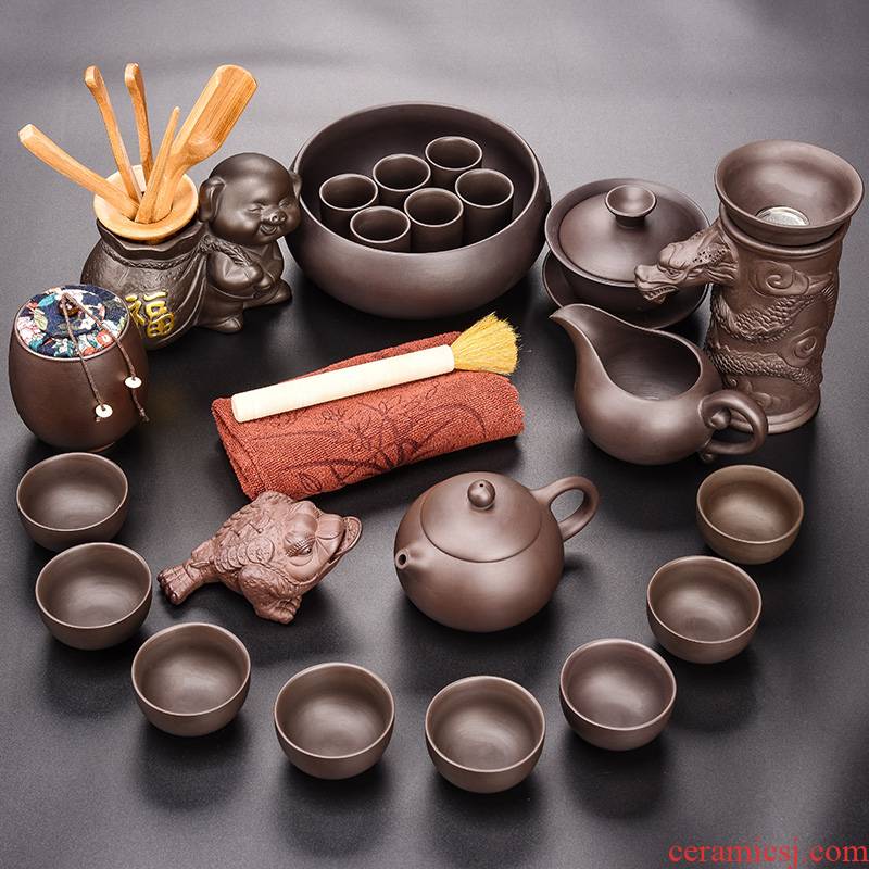 HaoFeng yixing it kung fu tea with a suit of a complete set of domestic tea tray teapot tea pot of tea accessories
