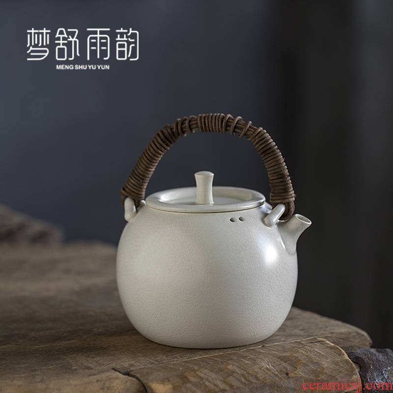 Dream ShuYu rhyme pure manual white clay ceramic pot teapot tea set electric kettle household girder TaoLu dedicated