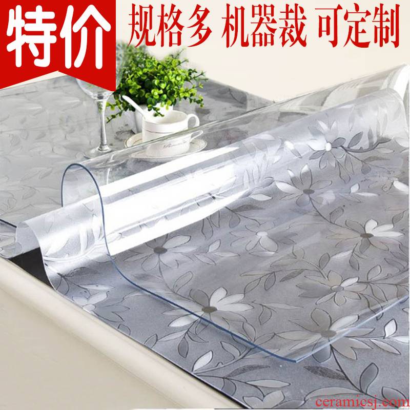 Soft transparent glass table protection against oil water table pad plastic PVC rectangle tea table hot thick oval