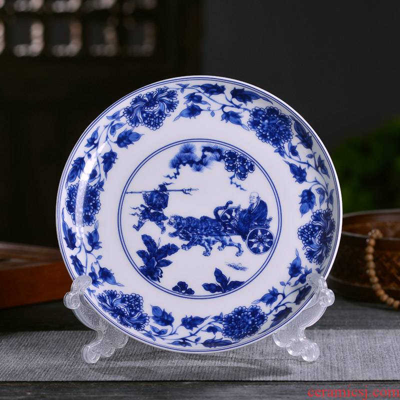 Deep blue and white porcelain of jingdezhen ceramics new Chinese style household shallow Deep soup plate of dish flavor dish plate