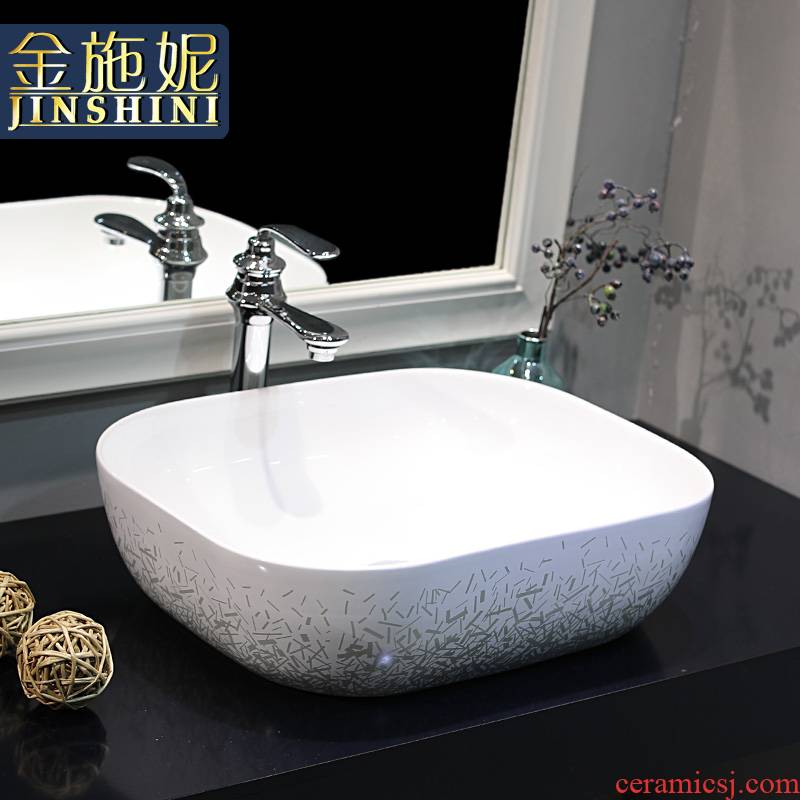 Gold cellnique jingdezhen ceramic stage basin toilet lavabo art basin basin rectangular basin