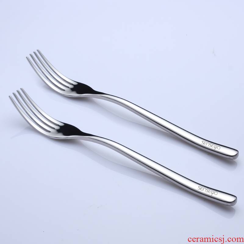 Senseyo thickening stainless steel fork cattle crisp thin fritter twist western cutlery fork fork fork Lord western food