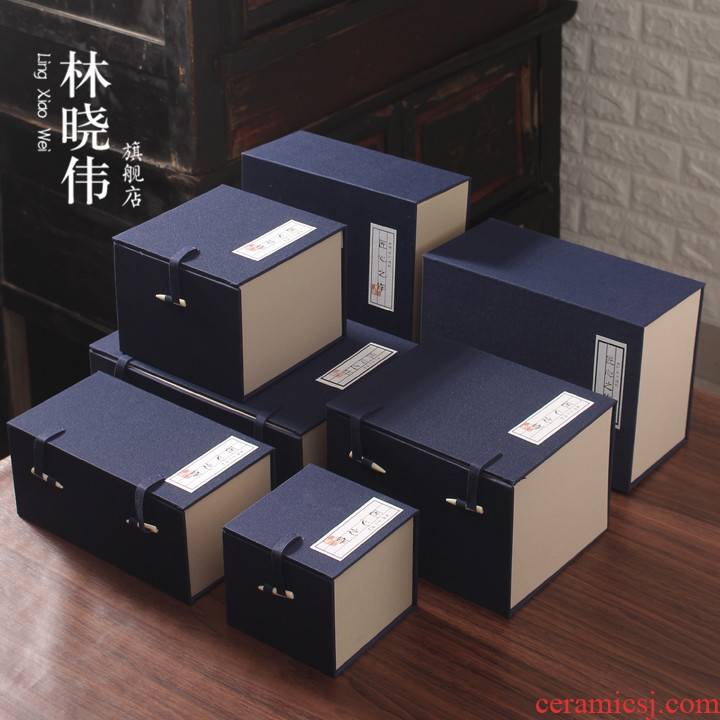 High - grade tea purple sand teapot cup gift boxes built specially customized lamp box empty box JinHe customization