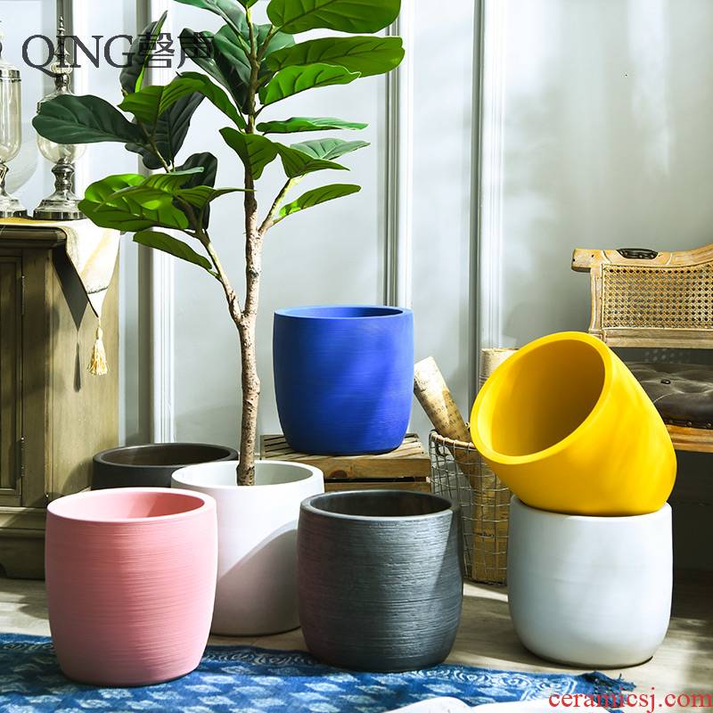 I and contracted Nordic ceramic flower pot TV ark, place of the sitting room porch flower arranging green plant of large diameter hydroponic vase