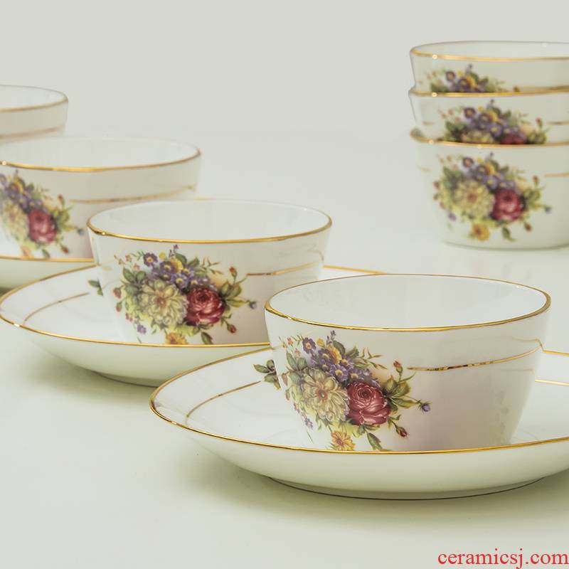 Dishes suit dinner set bowl son home European contracted bowls of jingdezhen ceramic composite ceramics tableware
