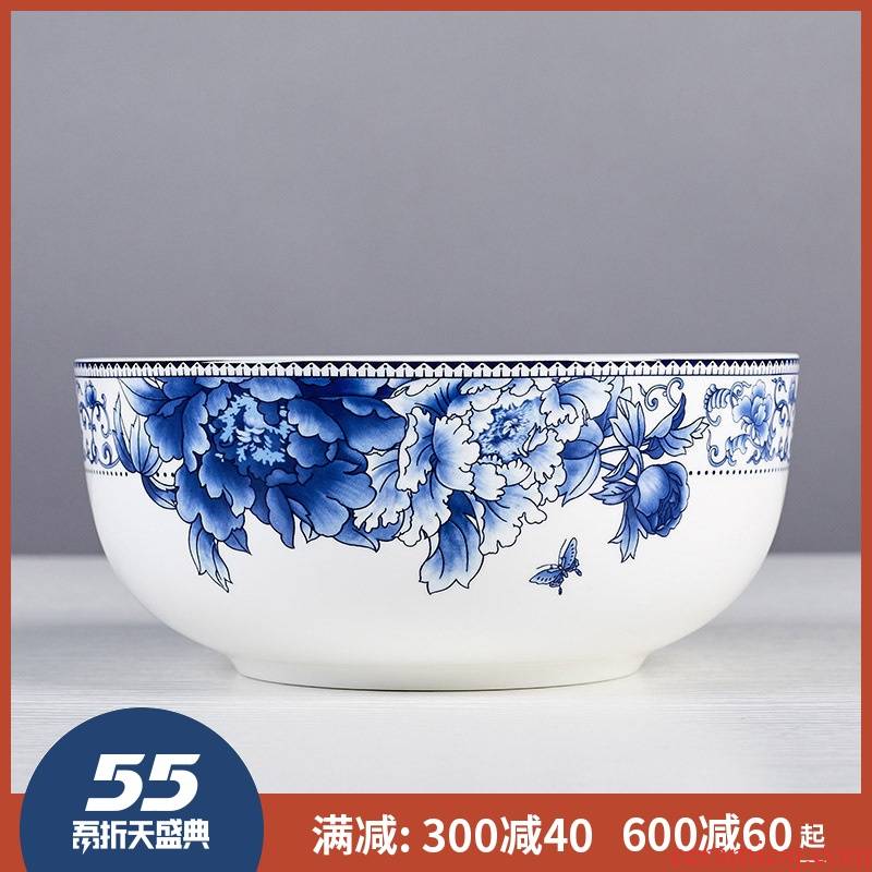 7 inch bowl 8 inch big bowl of jingdezhen ceramic terms rainbow such use salad bowl ipads porcelain butterfly orchid glair of blue and white porcelain
