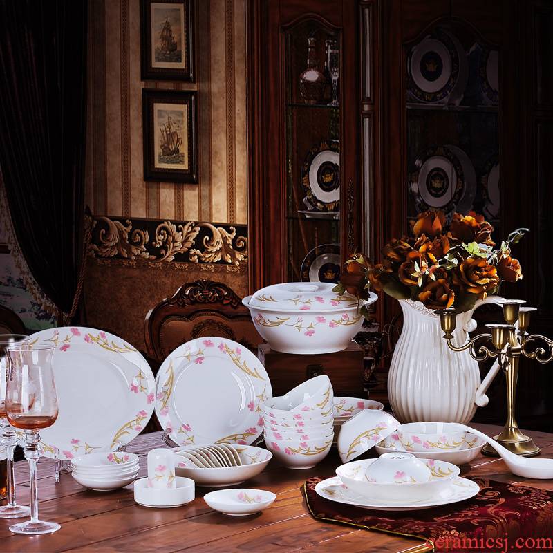 Red xin 56 skull porcelain of jingdezhen ceramic tableware suit Mary Korean dish bowl housewarming gift