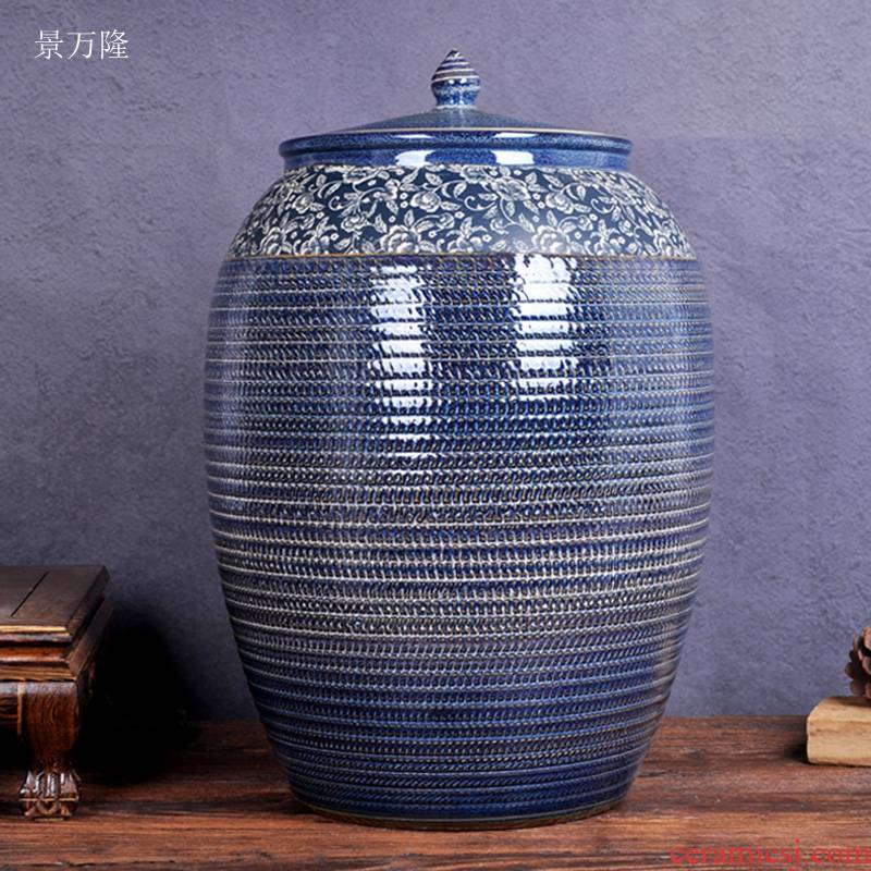 Jingdezhen ceramic barrel ricer box bucket storage tank water seal tank cylinder pickles pickled meat cylinder altar tank jars