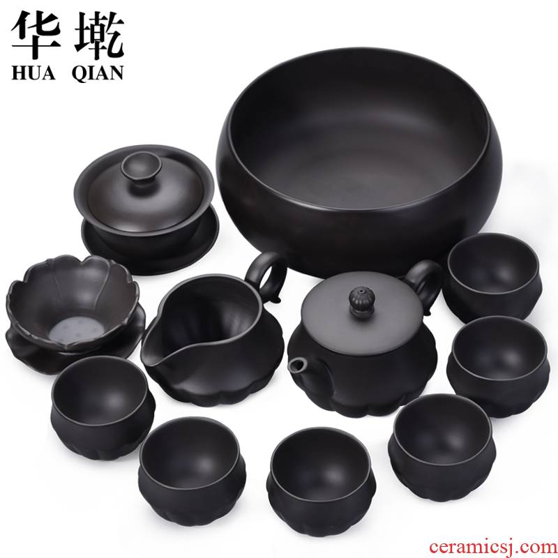 China Qian yixing undressed ore violet arenaceous kung fu tea set suit household manual teapot a complete set of insulating the tea cups