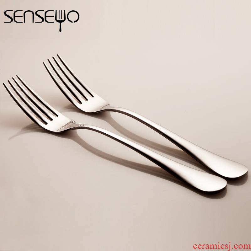 The chops Senseyo stainless steel fork fork cattle crisp thin fritter twist fruit salad fork fork western food west tableware