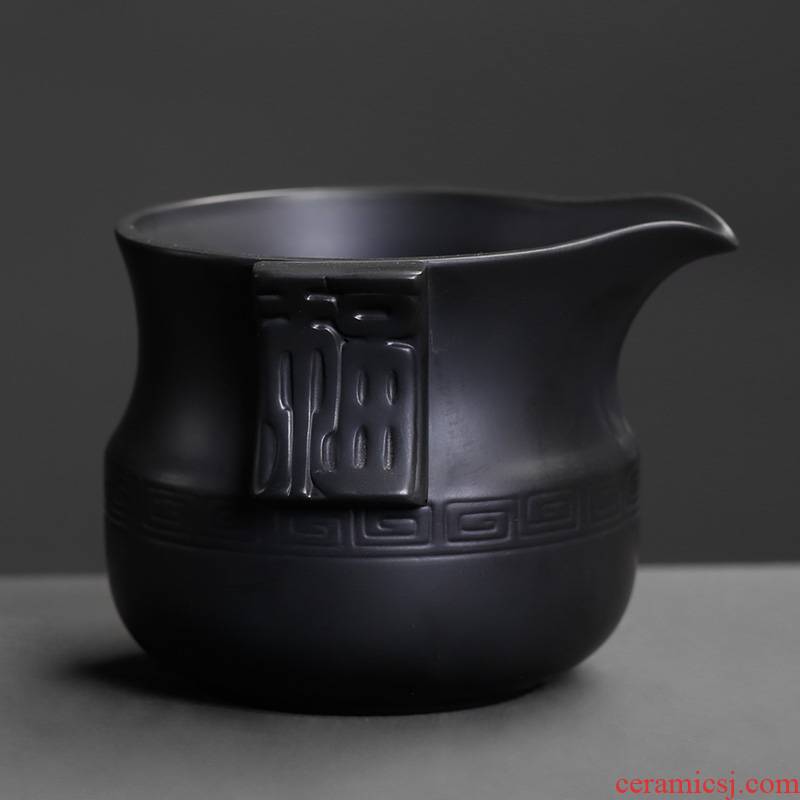 Bamboo dark purple sand yixing ceramic fair keller archaize of kung fu tea set pure manual character points of tea ware household trumpet