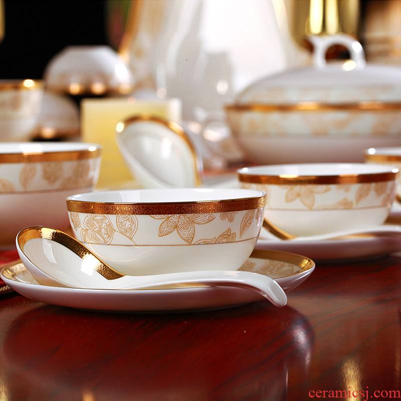 Red xin 60 head of jingdezhen ceramic tableware suit bowl dish dish European porcelain tableware ceramics wings of an angel