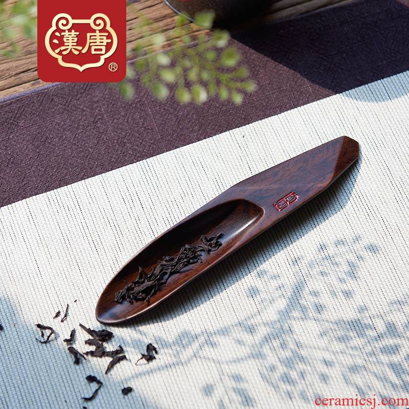 Han and tang dynasties solid wood tea spoon is TSP tea 6 gentleman accessories hua limu black rosewood creative tea shovel with zero