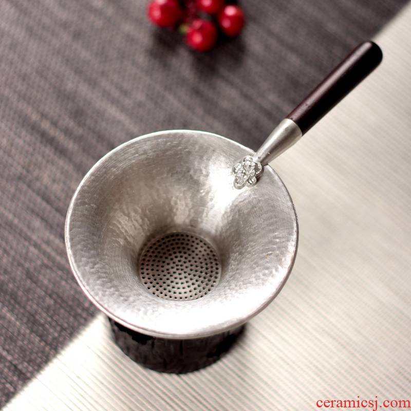 Tin) tea filter manual creative ebony wood name plum tea filter) kung fu tea taking with zero