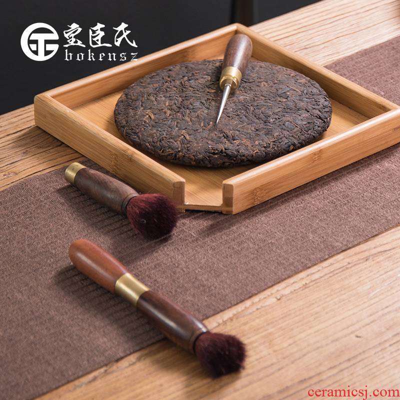 Treasure minister 's two - amphibious YangHuBi puer tea knife ebony wood ChaZhen tea set with zero accessories products