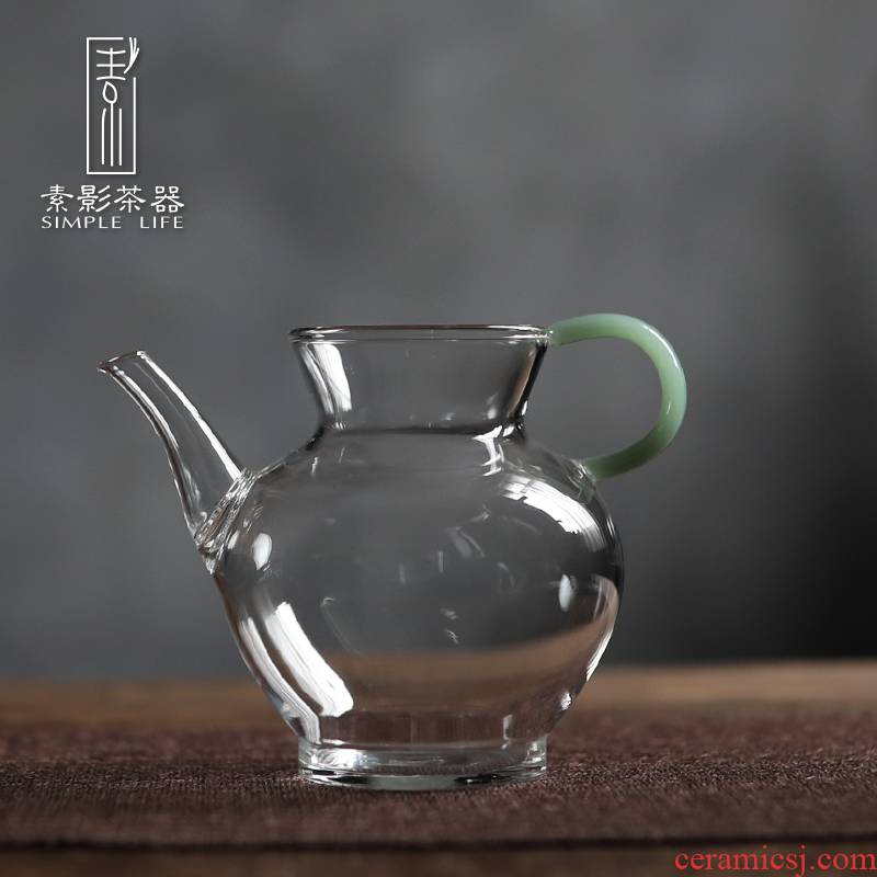 Fair, shadow heat - resistant glass cup pot type, manual blowing hot points and a cup of tea is transparent small tea sea
