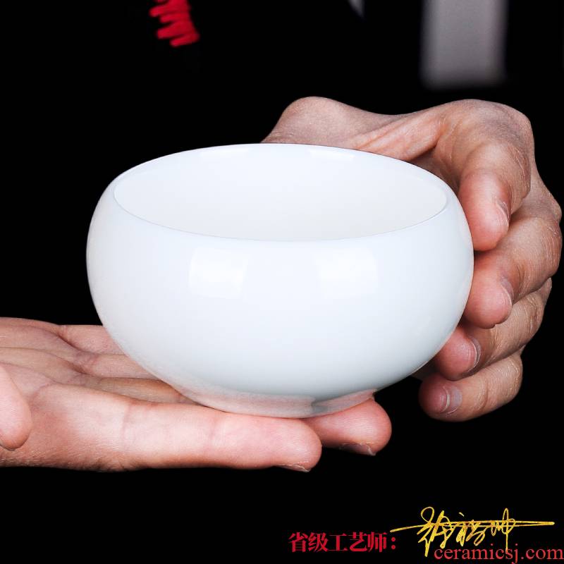 The Master artisan fairy Xu Fukun thick tire dehua white porcelain ceramic cups household pure manual Master cup single cup size