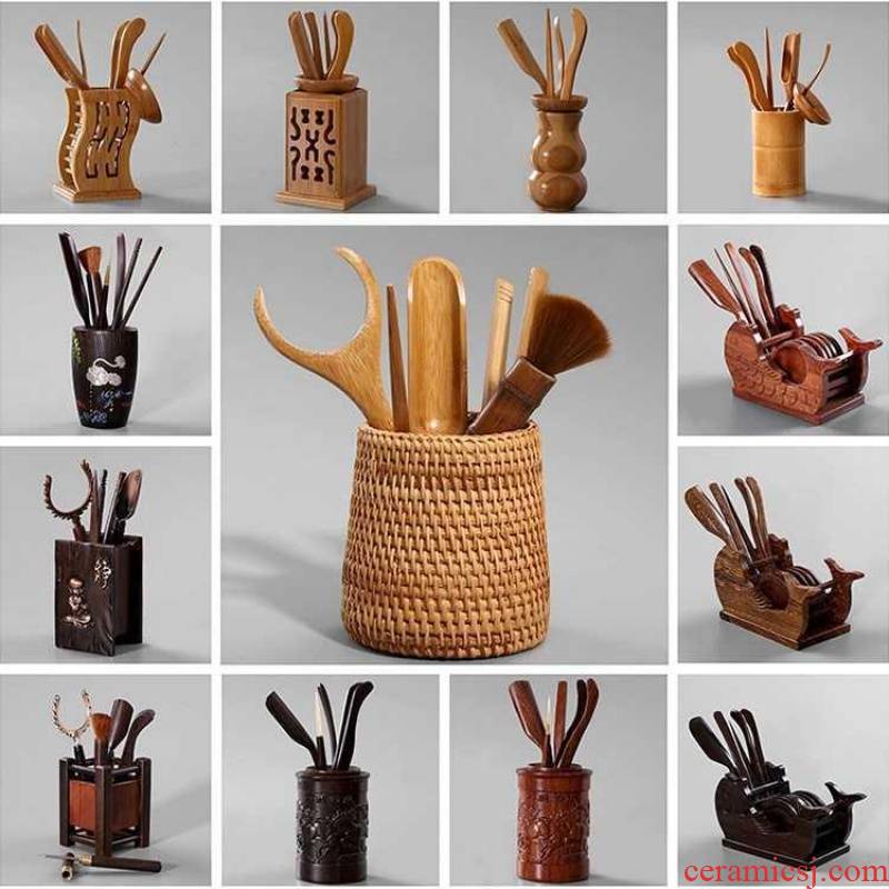 Wood ChaGa kunfu tea accessories antiskid tea tweezers clip wooden wooden cup tea tea cup clipping suits for