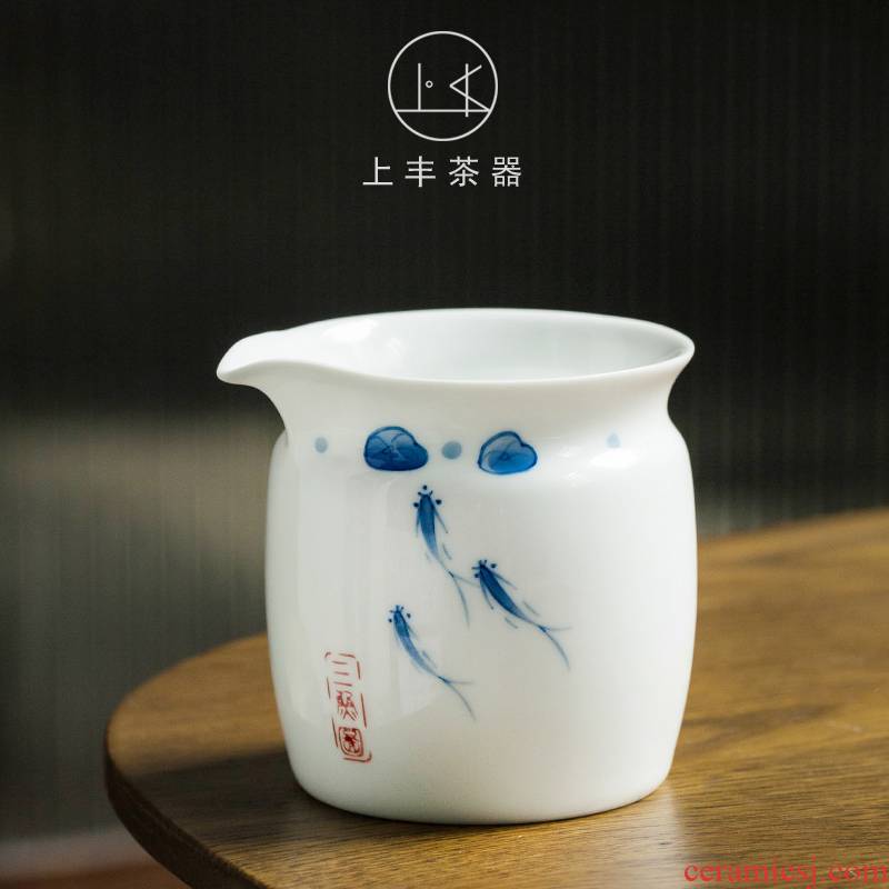 Feng fair white porcelain cup on kung fu tea accessories hand - made male cup points and tea cups, ceramic household tea sea