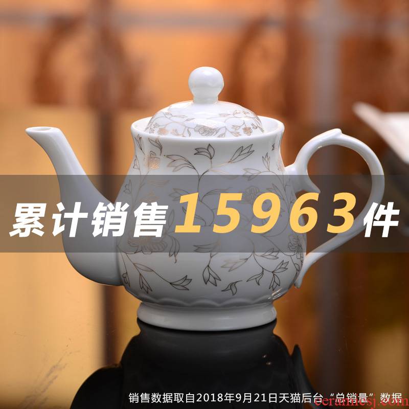 Jingdezhen porcelain ceramic teapot high - capacity porcelain porcelain ceramic teapot large single pot pot set teapot household