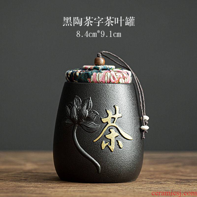 Caddy fixings JiaXin elder brother up with ceramic seal tank receives the trumpet pu 'er tea Caddy fixings portable storage POTS purple